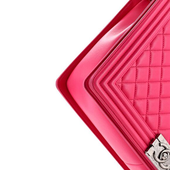 Chanel Boy Flap Bag Quilted Lambskin Large Pink - Picture 7 of 8